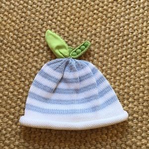 Blue and White Striped Baby Hat
